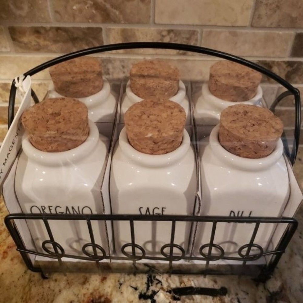 Rae Dunn Spice Rack Rosemary Thyme Parsley Oregano New